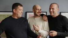 Daytona chief executive Ivan Burazin flanked by chief architect Goran Draganić and chief technology officer Vedran Jukic in a company photograph.